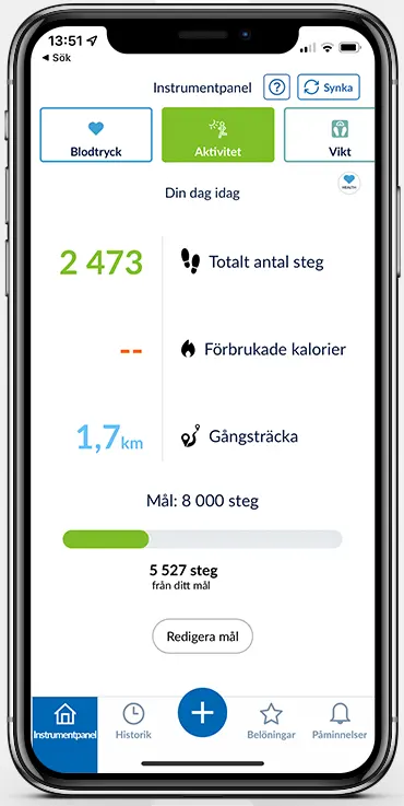 connect appen vy för Aktivitet